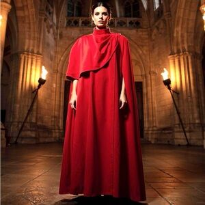 Vintage Merino Wool Cape W/ Adjustable We…